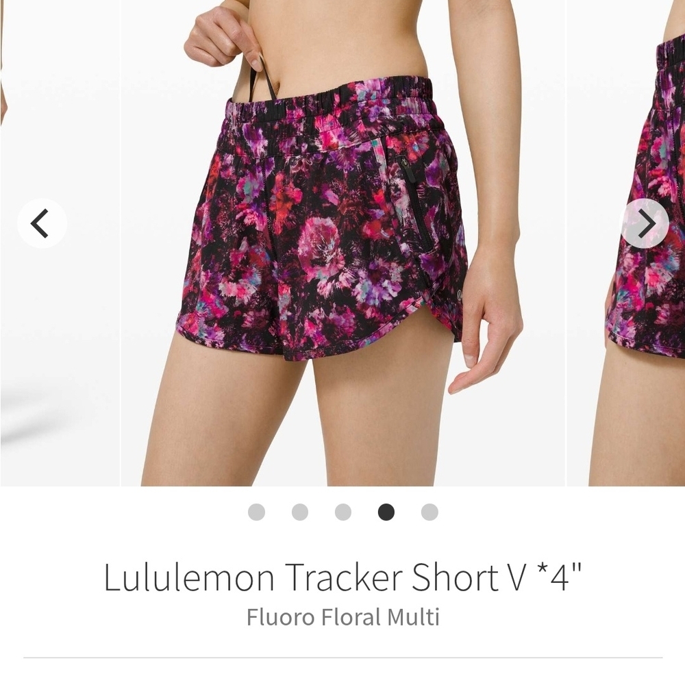 lululemon Tracker Shorts 4" Floral Sz 6
